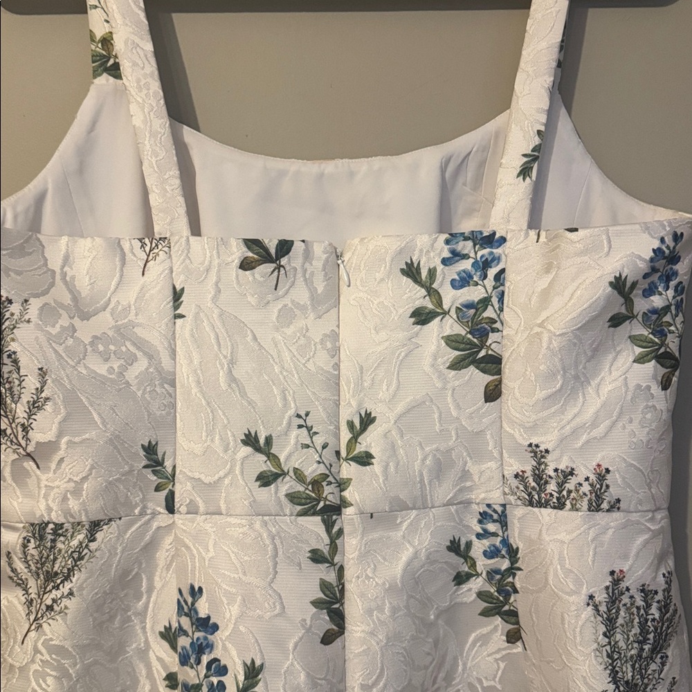 NWT- Sachin & Babi Kelsey Floral Jacquard Minidress, Pearl Panicle, size 12 - Picture 9 of 12